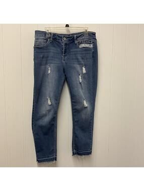 Love Indigo Premium Women's Size 10 Medium Wash Blue Distressed Jeans